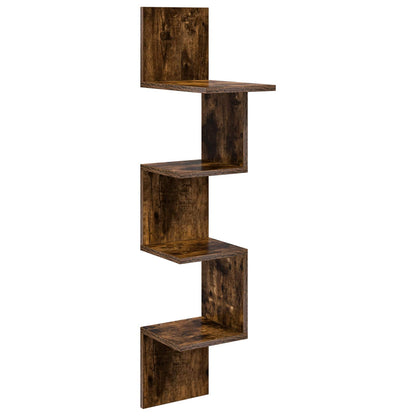vidaXL Wall Shelf Wall-Mounted Brown 32 x 21 x107 cm Engineered Wood
