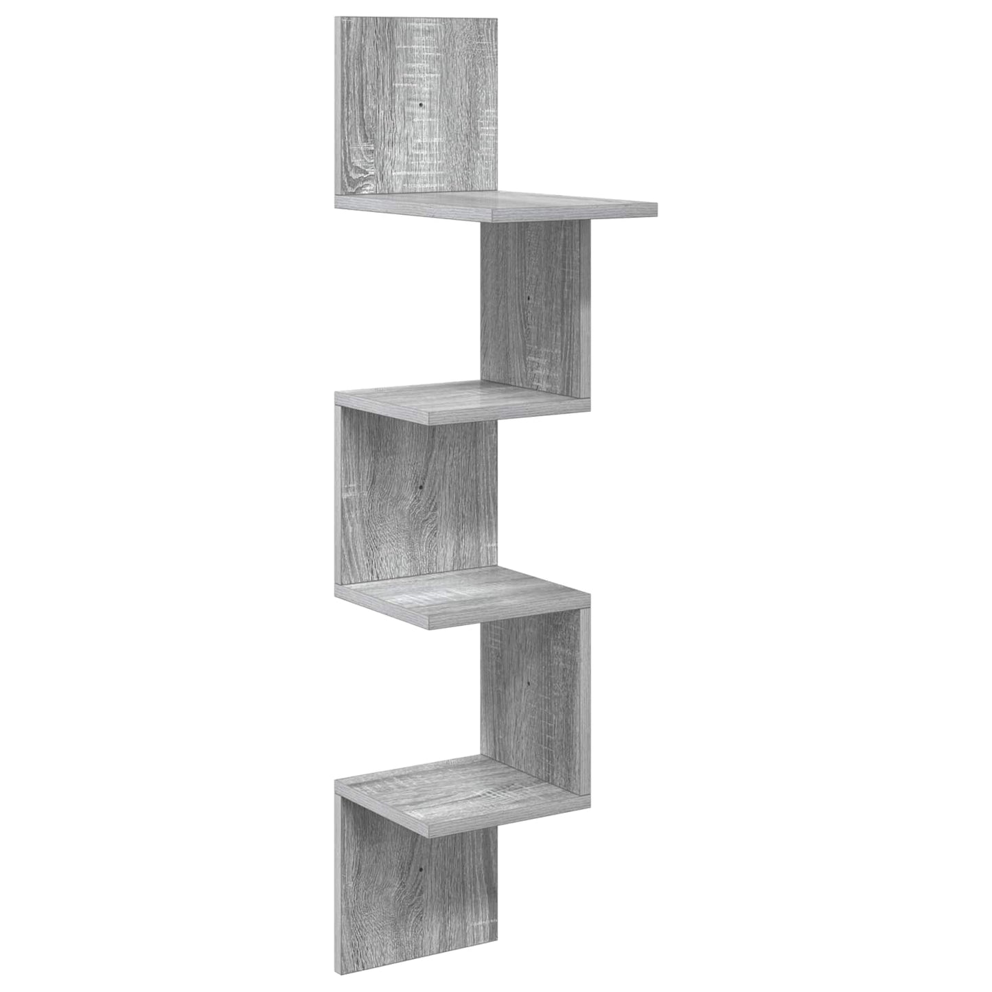 vidaXL Wall Shelf Wall-Mounted Grey 32 x 21 x107 cm Engineered Wood