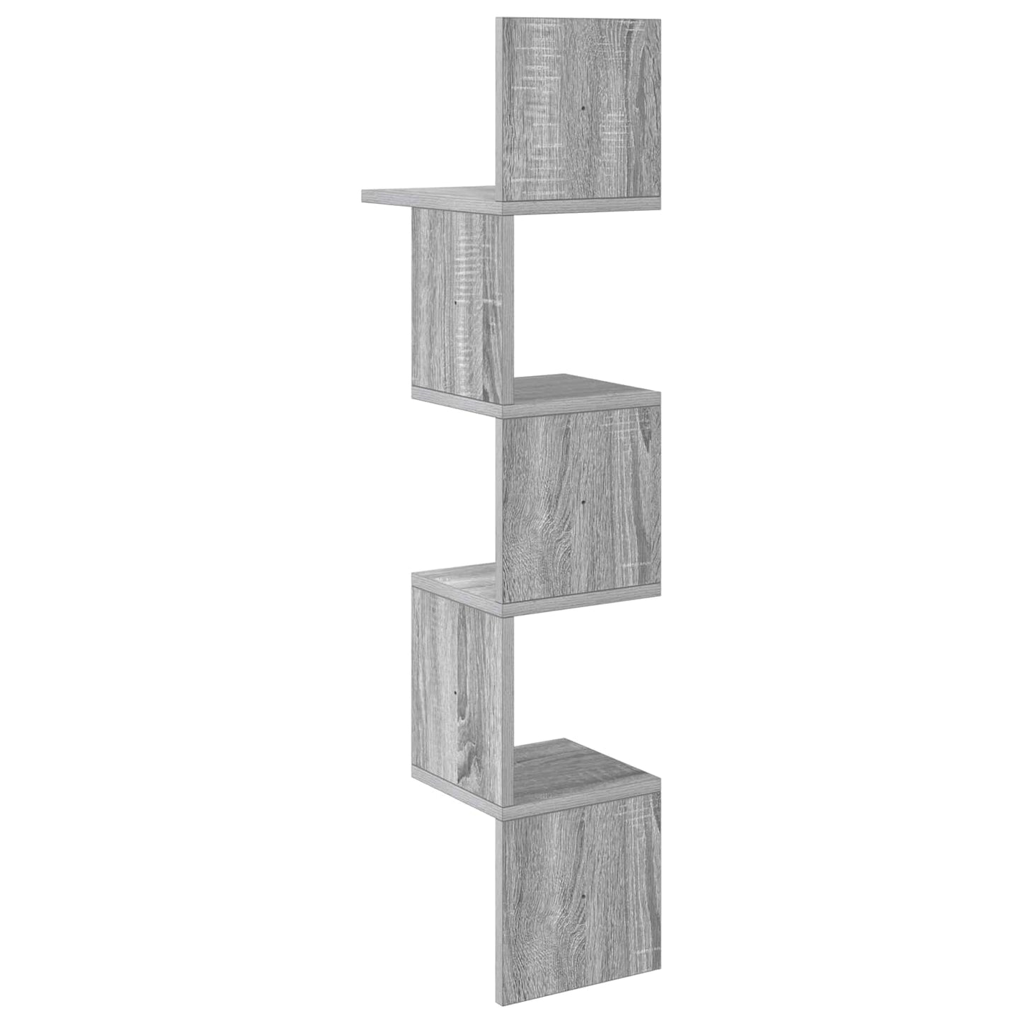 vidaXL Wall Shelf Wall-Mounted Grey 32 x 21 x107 cm Engineered Wood