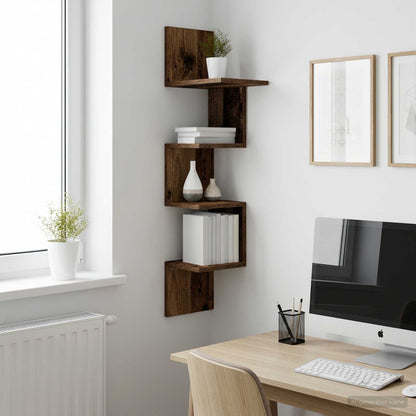 vidaXL Wall Shelf Wall-Mounted Old Wood 32 x 21 x107 cm