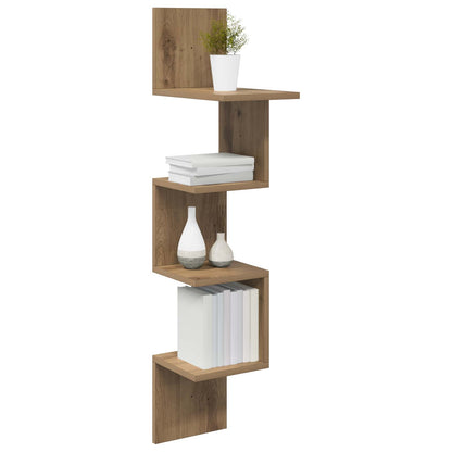 vidaXL Wall Shelf Wall-Mounted Brown 32 x 21 x107 cm Engineered Wood