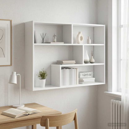 vidaXL Wall Shelf Wall-Mounted White 95 x 20 x 69.5 cm Engineered Wood
