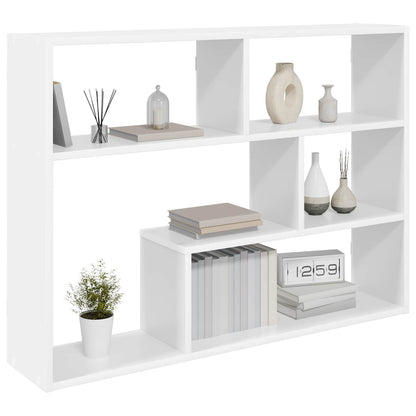 vidaXL Wall Shelf Wall-Mounted White 95 x 20 x 69.5 cm Engineered Wood