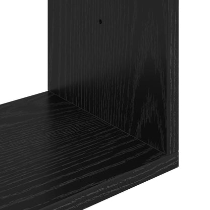 vidaXL Wall Shelf Wall-Mounted Black 95 x 20 x 69.5 cm Engineered Wood