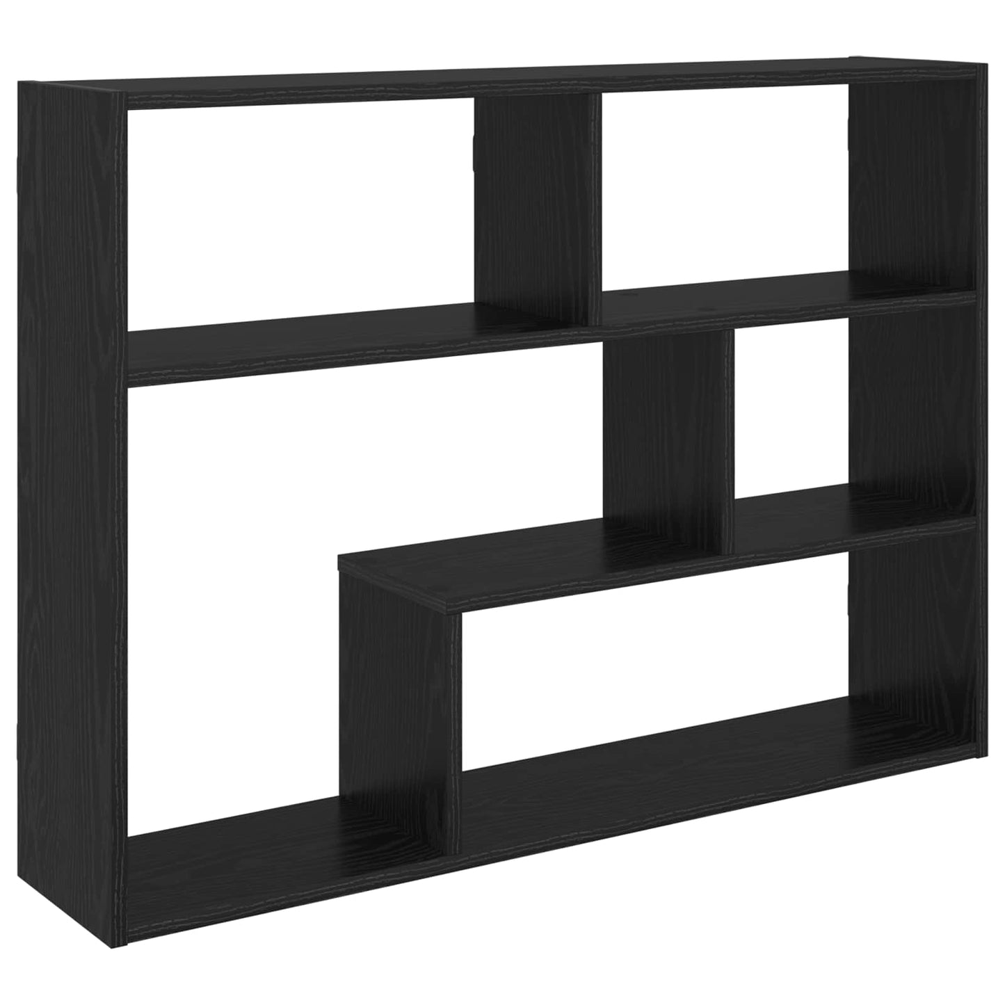 vidaXL Wall Shelf Wall-Mounted Black 95 x 20 x 69.5 cm Engineered Wood