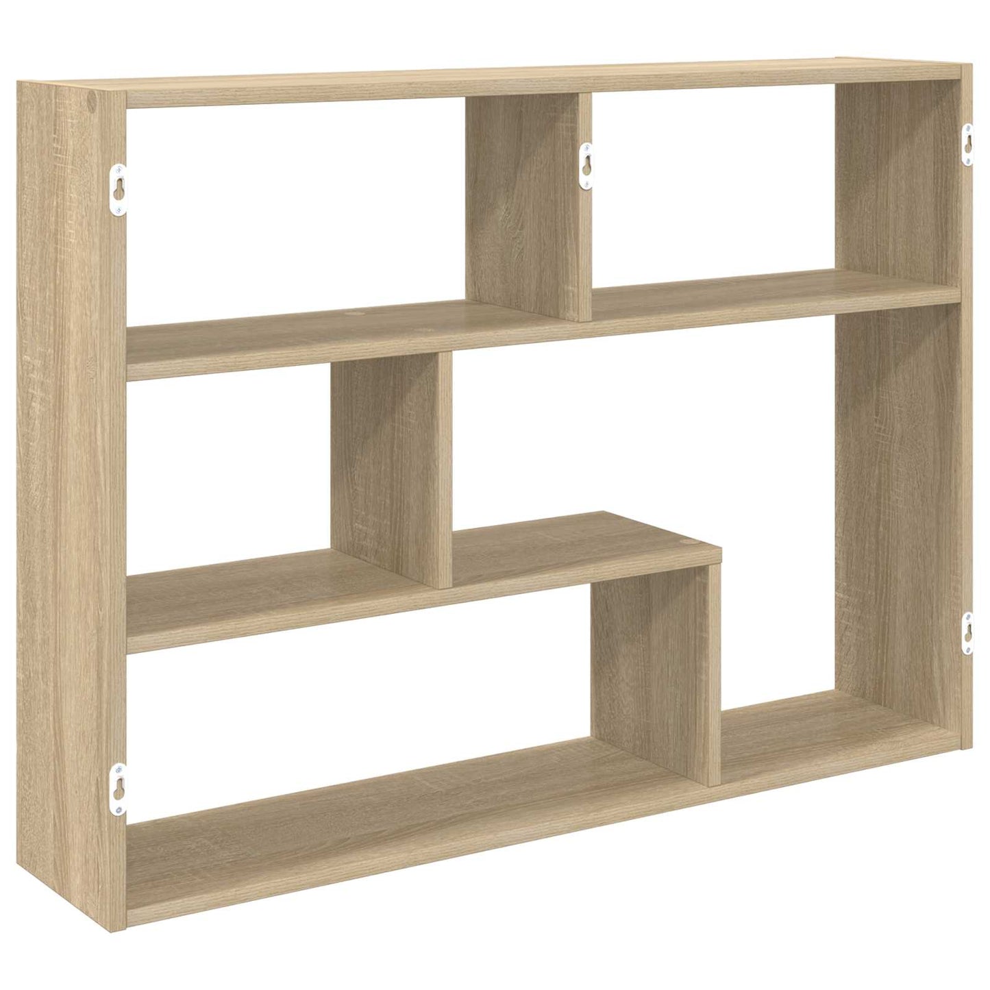 vidaXL Wall Shelf Wall-Mounted Brown 95 x 20 x 69.5 cm Engineered Wood