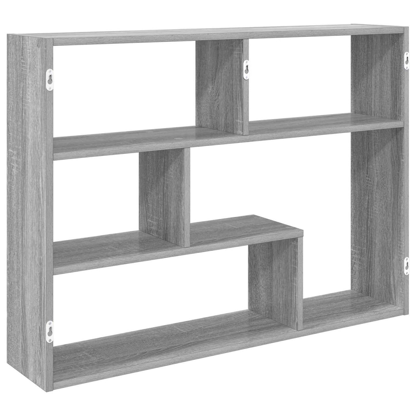 vidaXL Wall Shelf Wall-Mounted Grey 95 x 20 x 69.5 cm Engineered Wood