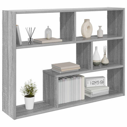 vidaXL Wall Shelf Wall-Mounted Grey 95 x 20 x 69.5 cm Engineered Wood