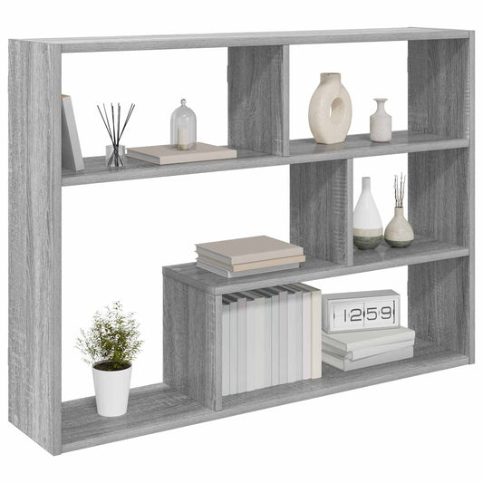 vidaXL Wall Shelf Wall-Mounted Grey Sonoma 95 x 20 x 69.5 cm