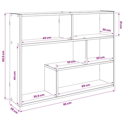 vidaXL Wall Shelf Wall-Mounted Brown 95 x 20 x 69.5 cm Engineered Wood