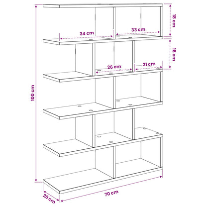 vidaXL Wall Shelf White 70 x 20 x 100 cm Engineered Wood