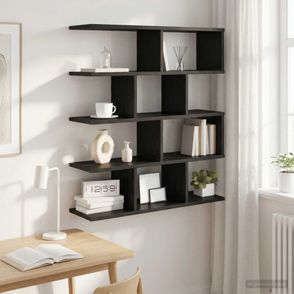 vidaXL Wall Shelf Black Oak 70 x 20 x 100 cm Engineered Wood