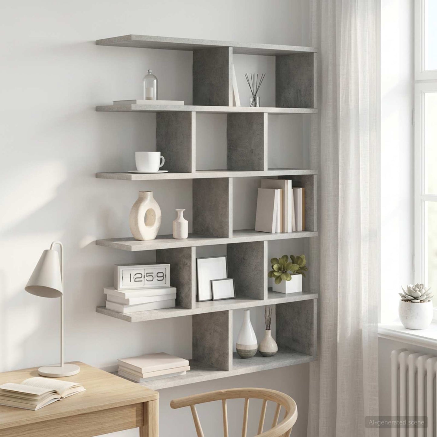 vidaXL Wall Shelf Concrete Grey 70 x 20 x 100 cm Engineered Wood