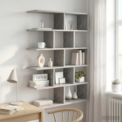vidaXL Wall Shelf Concrete Grey 70 x 20 x 100 cm Engineered Wood