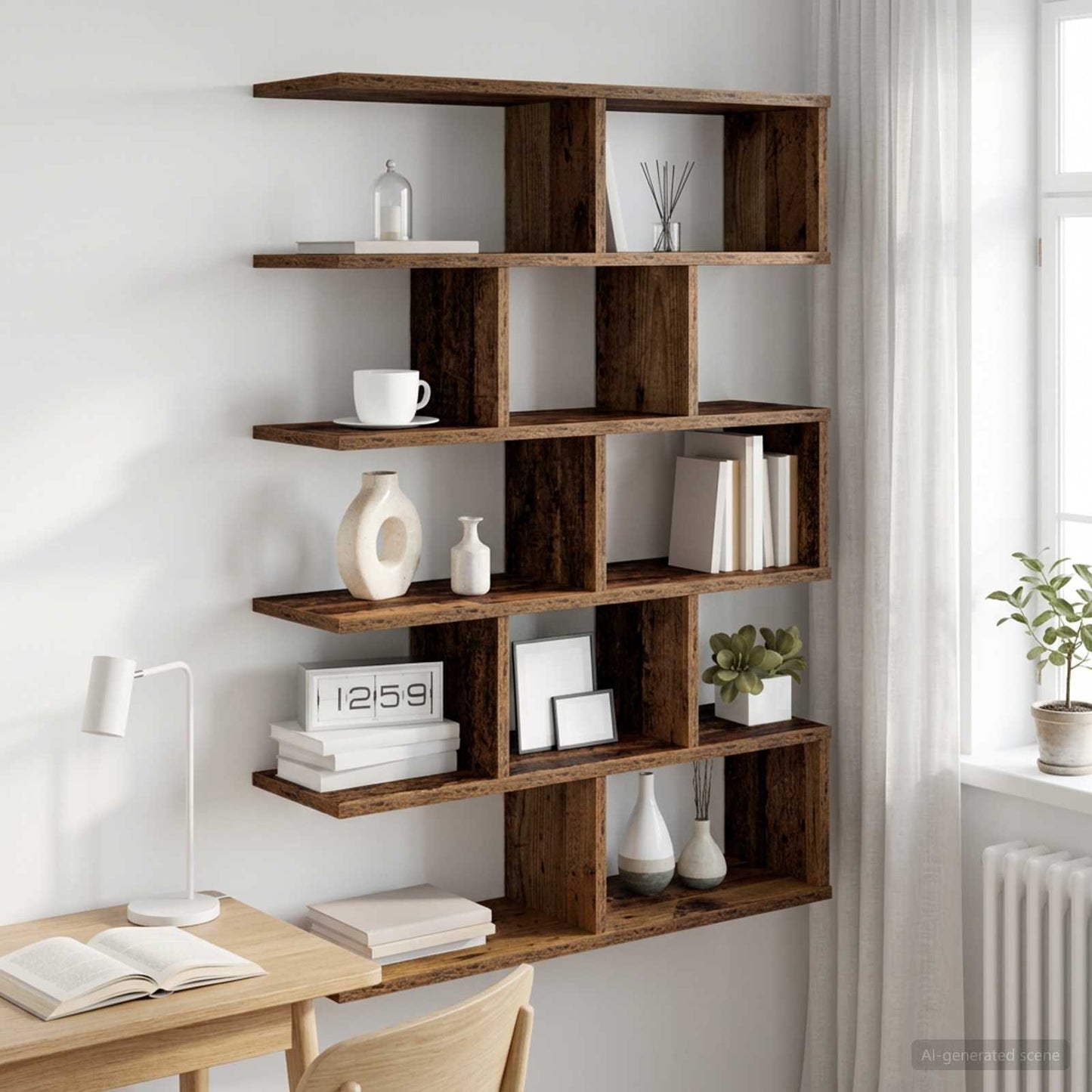 vidaXL Wall Shelf Old Wood 70 x 20 x 100 cm Engineered Wood