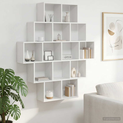 vidaXL Wall Shelf White 120 x 20 x 136 cm Engineered Wood