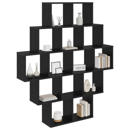 vidaXL Wall Shelf Black Oak 120 x 20 x 136 cm Engineered Wood