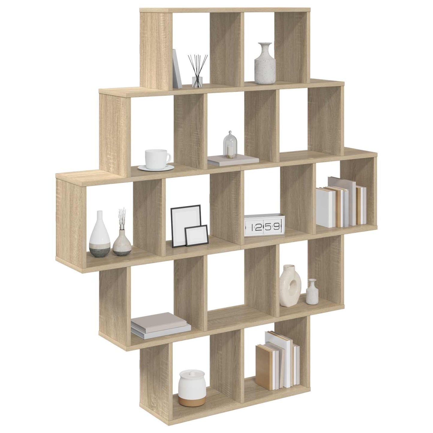 vidaXL Wall Shelf Sonoma Oak 120 x 20 x 136 cm Engineered Wood