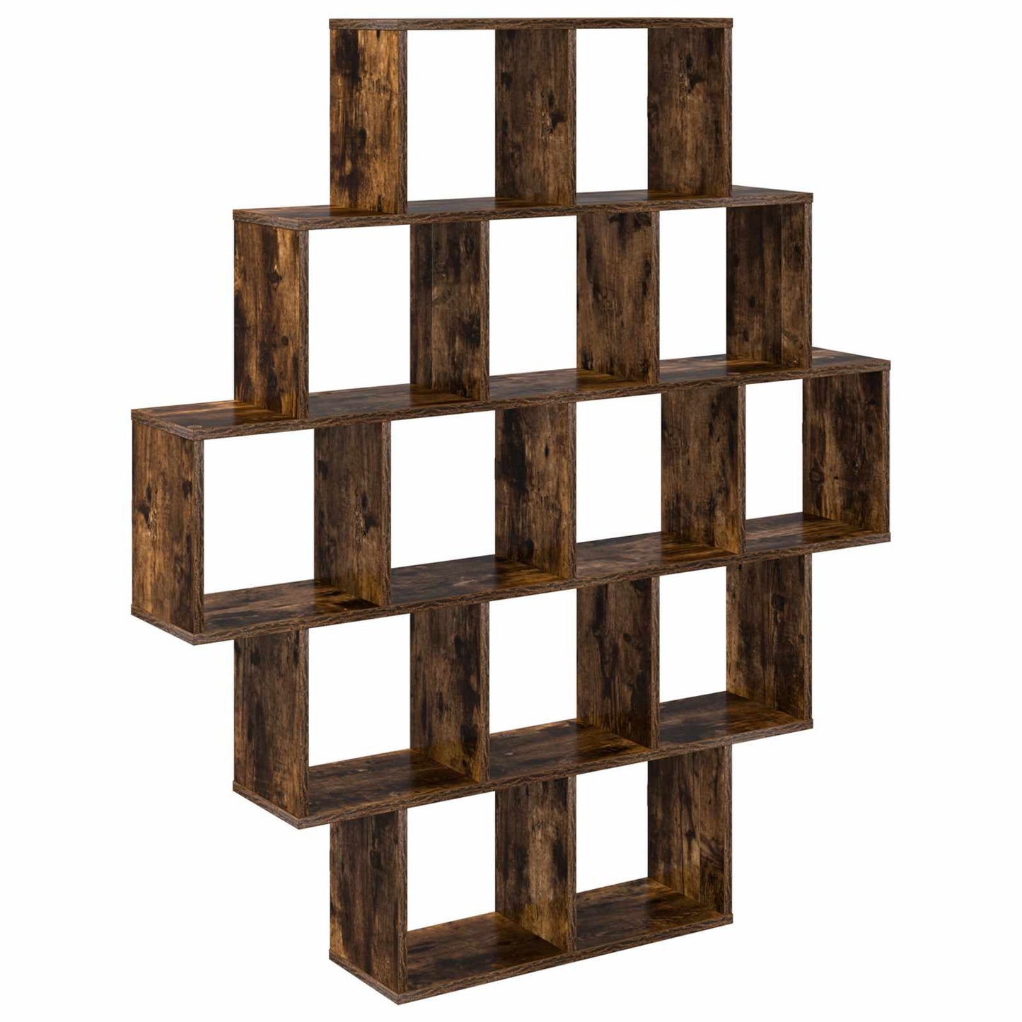 vidaXL Wall Shelf Smoked Oak 120 x 20 x 136 cm Engineered Wood