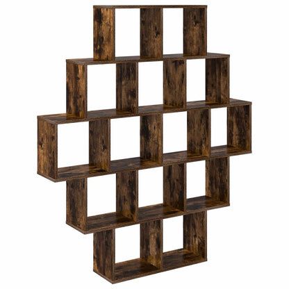 vidaXL Wall Shelf Smoked Oak 120 x 20 x 136 cm Engineered Wood