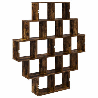 vidaXL Wall Shelf Smoked Oak 120 x 20 x 136 cm Engineered Wood