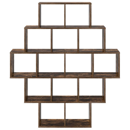 vidaXL Wall Shelf Smoked Oak 120 x 20 x 136 cm Engineered Wood
