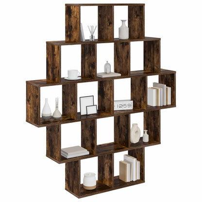 vidaXL Wall Shelf Smoked Oak 120 x 20 x 136 cm Engineered Wood
