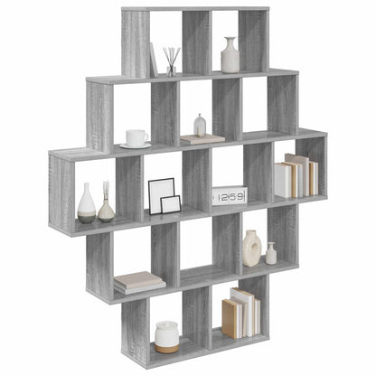 vidaXL Wall Shelf Grey Sonoma 120 x 20 x 136 cm Engineered Wood
