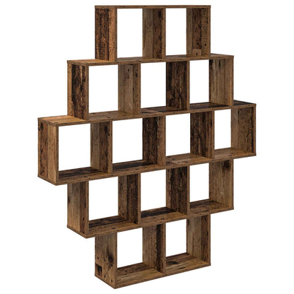 vidaXL Wall Shelf Old Wood 120 x 20 x 136 cm Engineered Wood