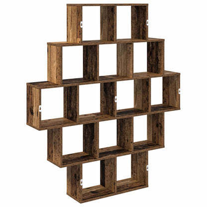 vidaXL Wall Shelf Old Wood 120 x 20 x 136 cm Engineered Wood