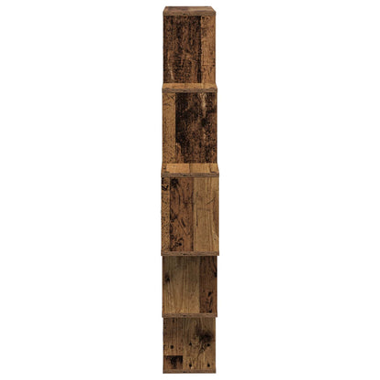 vidaXL Wall Shelf Old Wood 120 x 20 x 136 cm Engineered Wood