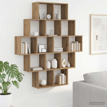 vidaXL Wall Shelf Artisan Oak 120 x 20 x 136 cm Engineered Wood
