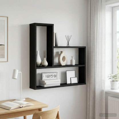 vidaXL Wall Shelf Black Oak 60 x 11 x 60 cm Engineered Wood