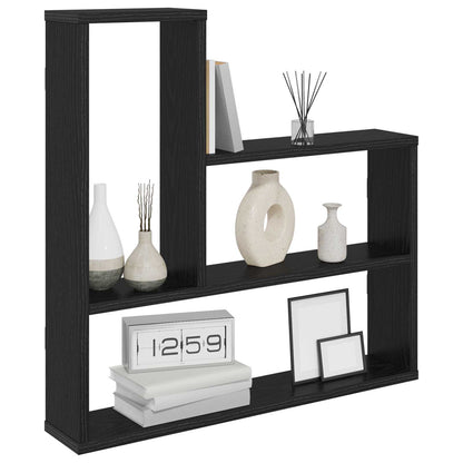 vidaXL Wall Shelf Black Oak 60 x 11 x 60 cm Engineered Wood