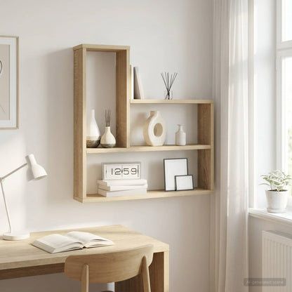 vidaXL Wall Shelf Sonoma Oak 60 x 11 x 60 cm Engineered Wood