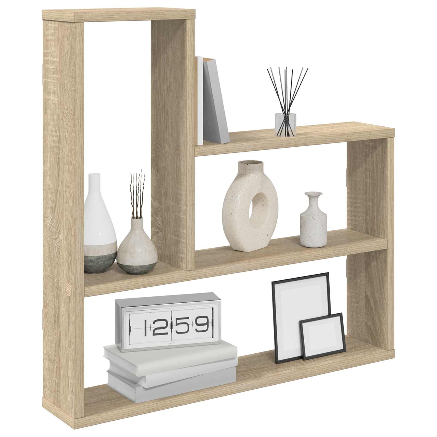 vidaXL Wall Shelf Sonoma Oak 60 x 11 x 60 cm Engineered Wood