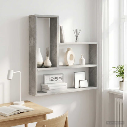 vidaXL Wall Shelf Concrete Grey 60 x 11 x 60 cm Engineered Wood