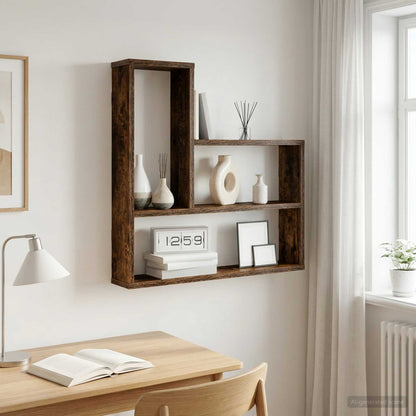 vidaXL Wall Shelf Smoked Oak 60 x 11 x 60 cm Engineered Wood