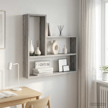 vidaXL Wall Shelf Grey Sonoma 60 x 11 x 60 cm Engineered Wood