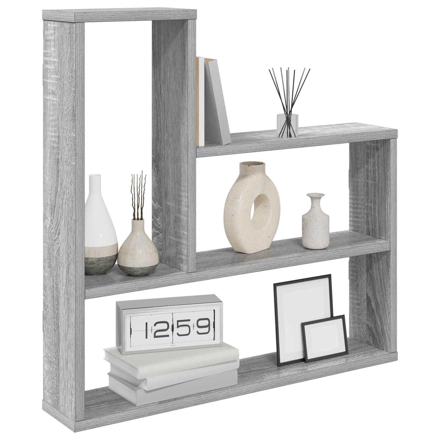 vidaXL Wall Shelf Grey Sonoma 60 x 11 x 60 cm Engineered Wood
