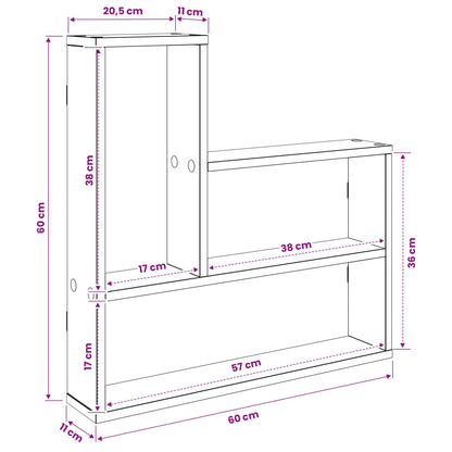vidaXL Wall Shelf Grey Sonoma 60 x 11 x 60 cm Engineered Wood
