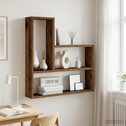 vidaXL Wall Shelf Old Wood 60 x 11 x 60 cm Engineered Wood
