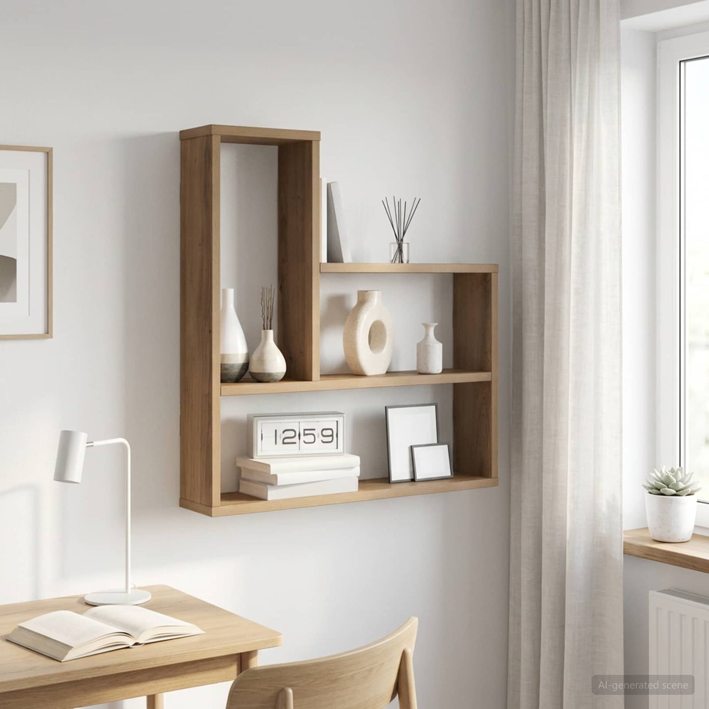 vidaXL Wall Shelf Artisan Oak 60 x 11 x 60 cm Engineered Wood