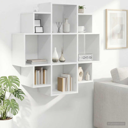 vidaXL Wall Shelf White 90 x 25 x 90 cm Engineered Wood