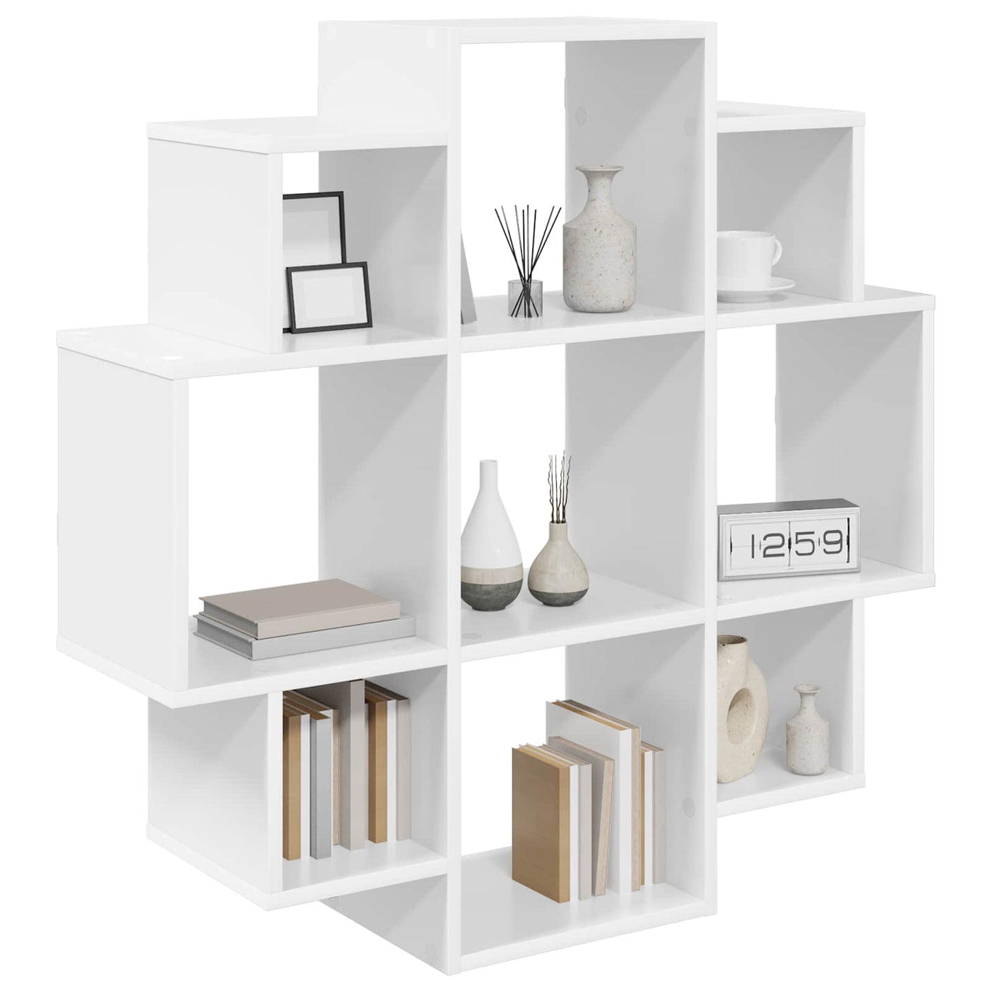 vidaXL Wall Shelf White 90 x 25 x 90 cm Engineered Wood