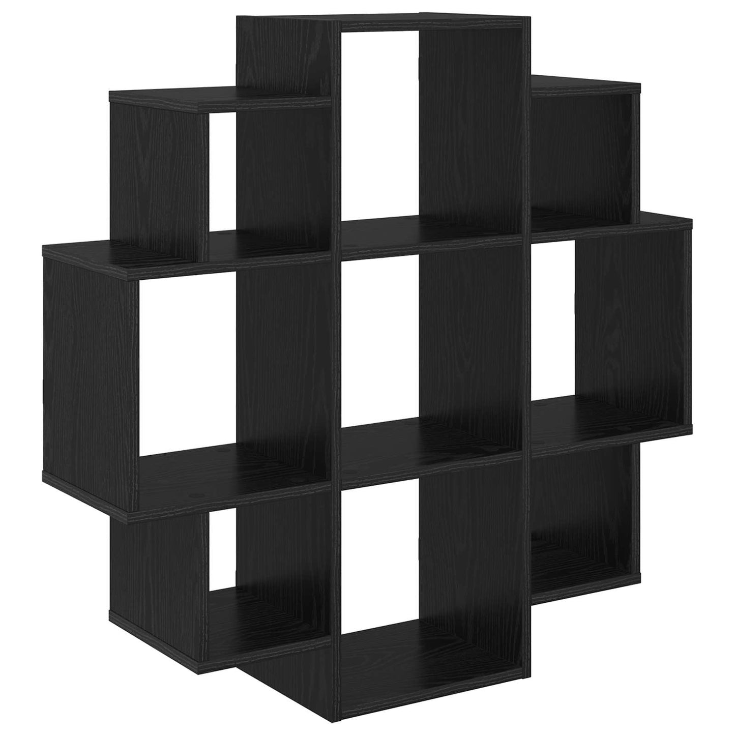 vidaXL Wall Shelf Black Oak 90 x 25 x 90 cm Engineered Wood