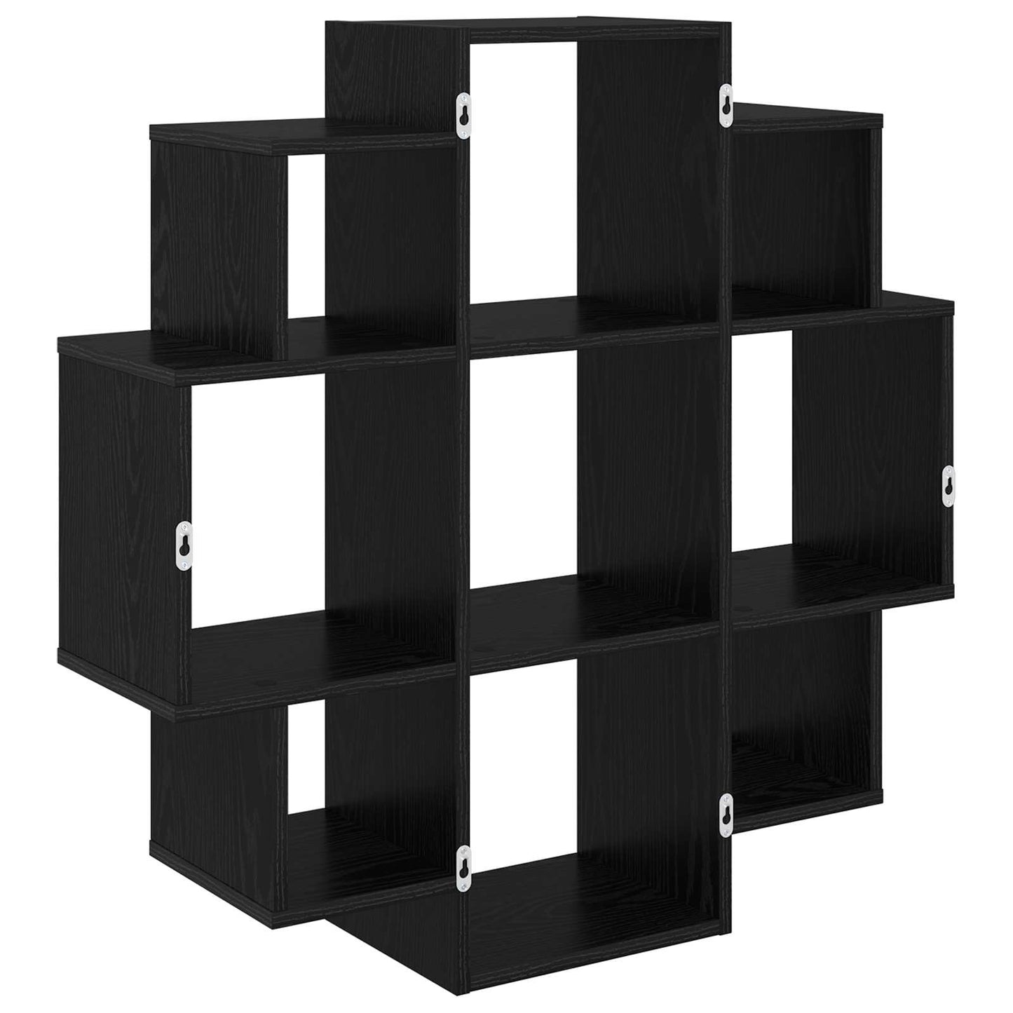 vidaXL Wall Shelf Black Oak 90 x 25 x 90 cm Engineered Wood