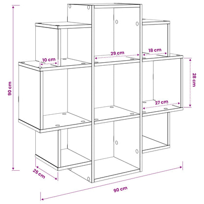vidaXL Wall Shelf Black Oak 90 x 25 x 90 cm Engineered Wood