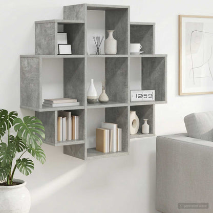 vidaXL Wall Shelf Concrete Grey 90 x 25 x 90 cm Engineered Wood