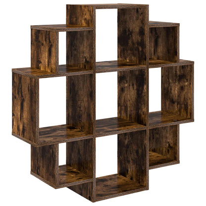 vidaXL Wall Shelf Smoked Oak 90 x 25 x 90 cm Engineered Wood